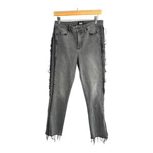 Paige Julia Faded Black Skinny Jeans Frayed Details Size 29